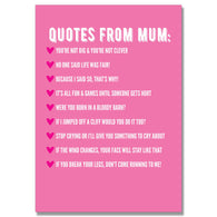 Quotes From Mum Card